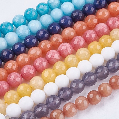 Natural White Jade Bead Strands G-R166-8mm-M2-1