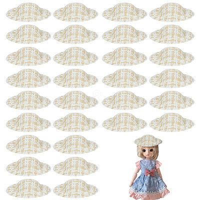 30Pcs Paper with Cloth Doll Hat AJEW-FG0007-88-1