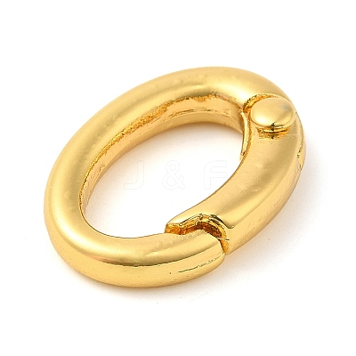 Rack Plating Brass Spring Gate Rings KK-Q781-12G-1