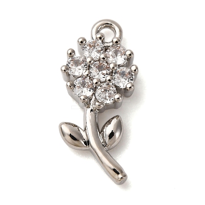 Brass Micro Pave Cubic Zirconia Pendants KK-I276-04P-02-1