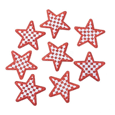 8Pcs Star with Lattice Computerized Embroidery Polyester Iron on/Sew on Patches PATC-TA0001-49B-1