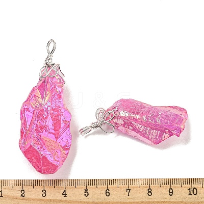 Electroplated Raw Rough Natural Quartz Crystal Big Pendants G-A229-02P-08-1