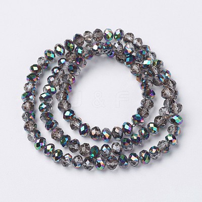 Electroplate Transparent Glass Beads Strands EGLA-A034-T6mm-Q13-1