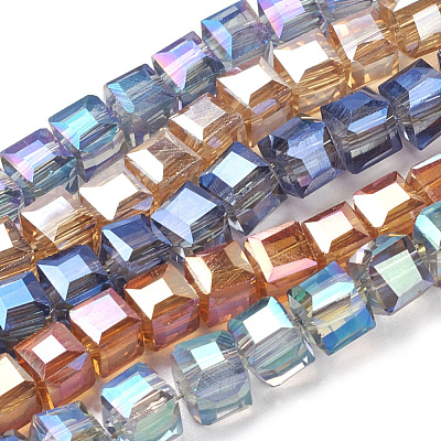 Electroplate Glass Bead Strands EGLA-R064-4mm-M-1