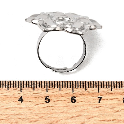 Adjustable 304 Stainless Steel Open Cuff Ring Components STAS-P403-01A-P-1