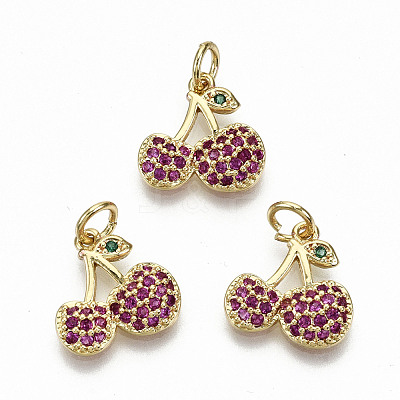 Brass Micro Pave OldRose Cubic Zirconia Charms X-ZIRC-S067-151-NF-1