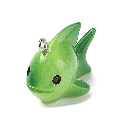 Marine Theme Opaque Resin Pendants RESI-P047-01I-P-1