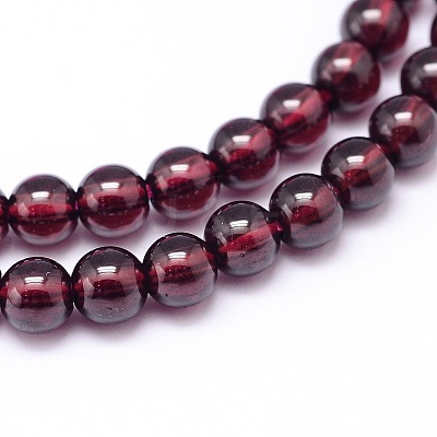 Mozambique Import Natural Grade AAAA Garnet Round Beads Strands G-E300-AAAA-4mm-1