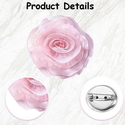 1Pc Flower Polyester Brooches JEWB-CN0001-08C-1