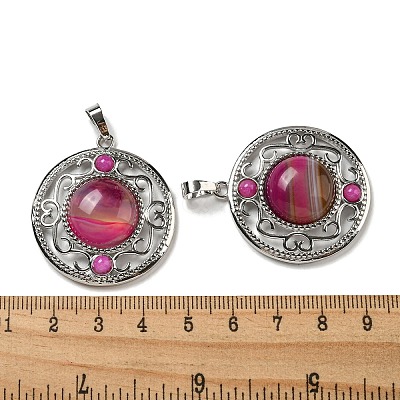 Natural Banded Agate Dyed Pendants G-Q158-03V-1