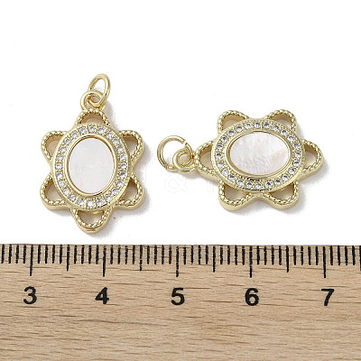Brass Micro Pave Cubic Zirconia Pendants KK-G485-26A-G-1