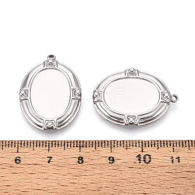 304 Stainless Steel Pendant Cabochon Settings X-STAS-T067-17P-1