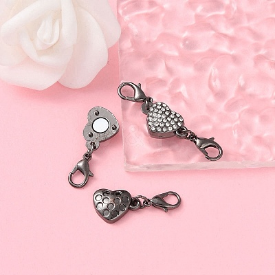 Alloy Crystal Rhinestone Magnetic Clasps ALRI-YW0001-10B-1