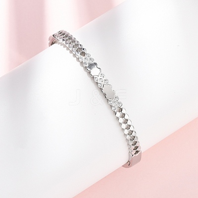 304 Stainless Steel Micro Pave Cubic Zirconia Hinged Bangles for Women BJEW-Z146-03P-1