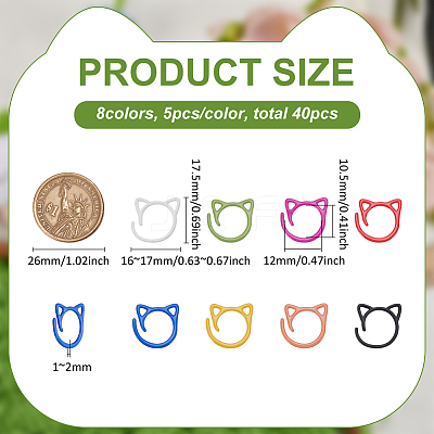 40Pcs 8 Colors Iron Knitting Stitch Marker Rings DIY-FG0007-90-1