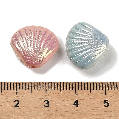 UV Plating Opaque Rainbow Iridescent Acrylic Beads SACR-R001-02A-1