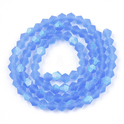 Imitate Austrian Crystal Bicone Frosted Glass Beads Strands EGLA-A039-T3mm-MB07-1