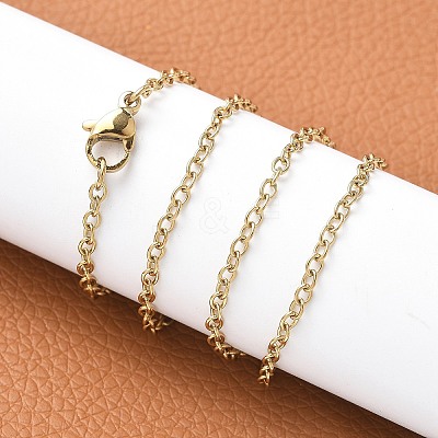 Trendy Unisex 304 Stainless Steel Cable Chain Necklaces X-NJEW-L043-16G-1
