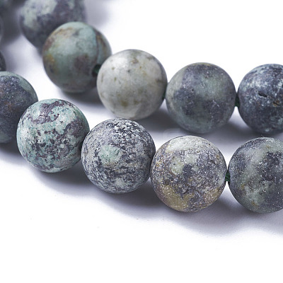 Natural African Turquoise(Jasper) Beads Strands G-D809-01-4mm-1