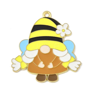 Bees Theme Alloy Enamel Pandants FIND-M083-06E-G-1