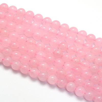 Natural Rose Quartz Round Beads Strands G-O047-04-12mm-1