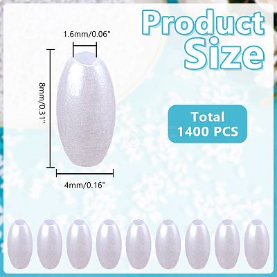 1400Pcs Plastic Imitation Pearl Beads KY-HY0001-23B-1