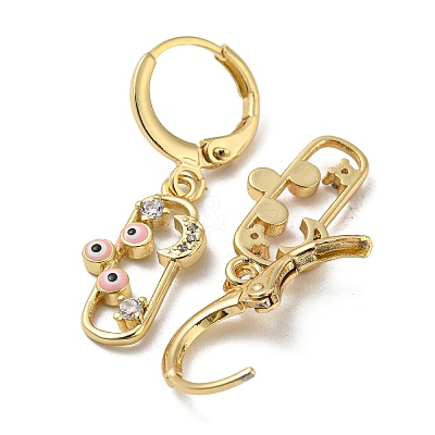 Golden Brass Dangle Leverback Earrings EJEW-A033-23G-03-1