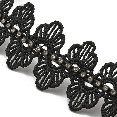 Polyester Lace Choker Necklaces NJEW-R263-27B-G-1