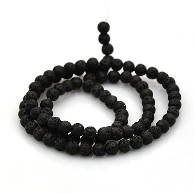 Natural Lava Rock Round Beads Strands G-N0120-18-4mm-1