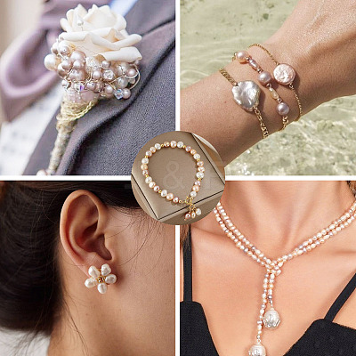 90Pcs 3 Colors Natural Cultured Freshwater Pearl Beads PEAR-TA0001-51-1