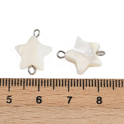 Natural Shell Star Connector Charms STAS-D378-26P-1