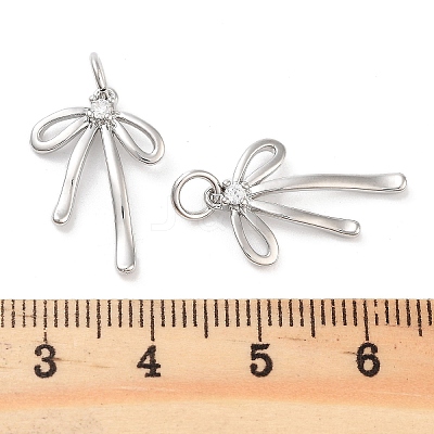 Rack Plating Brass Clear Cubic Zirconia Pendants KK-M293-16P-1