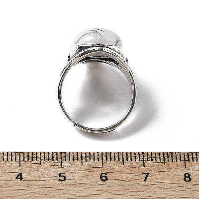 Natural Howlite Adjustable Rings G-P560-03AS-01-1