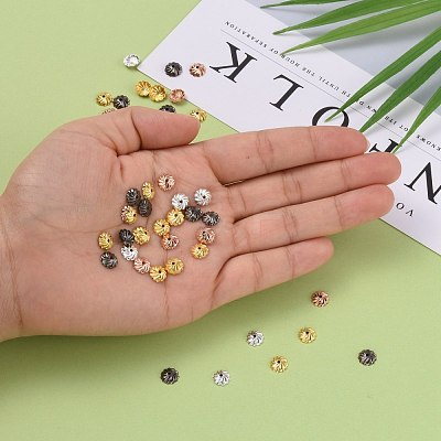 Brass Flower Bead Caps X-KK-O043-02-1