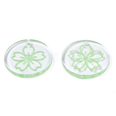 Transparent Resin Pendants RESI-N030-004C-1