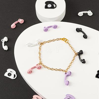 32Pcs 8 Style Spray Painted Alloy Pendants FIND-LS0001-53-1
