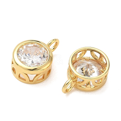 Brass Pave Clear Cubic Zirconia Pendants CU-CBA42CA-04C-G-1