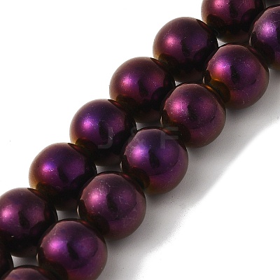 Electroplated Synthetic Magnetic Hematite Beads Strands G-I364-K01-03-1