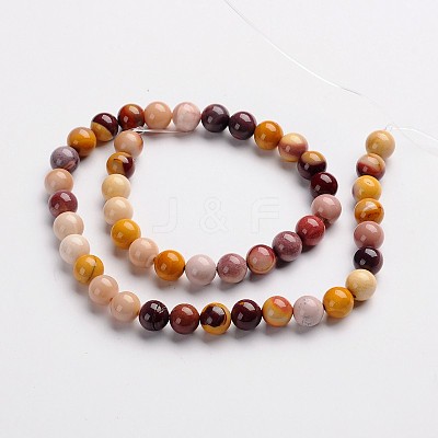 Round Natural Mookaite Beads Strands G-F216-8mm-19-1