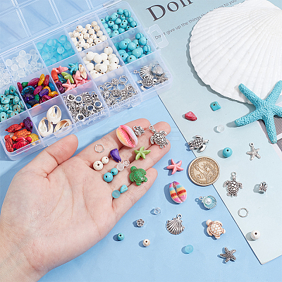 DIY Ocean Theme Jewelry Making Finding Kit DIY-PH0022-48-1