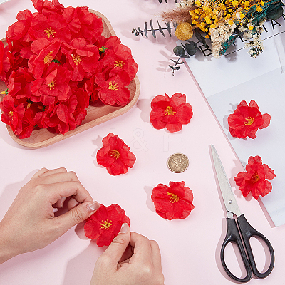 100Pcs Cloth Artificial Flower Head AJEW-GF0013-17A-1