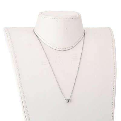 Cube Micro Pave Cubic Zirconia Pendant Necklaces & Bracelets Sets SJEW-JS01116-03-1