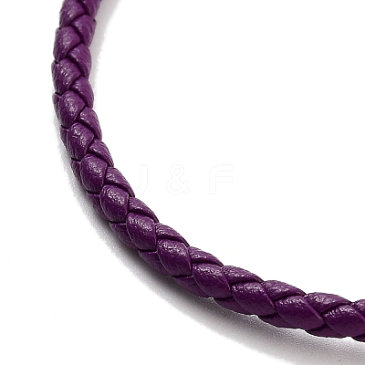 Braided Round Imitation Leather Bracelets Making BJEW-H610-01P-10-1