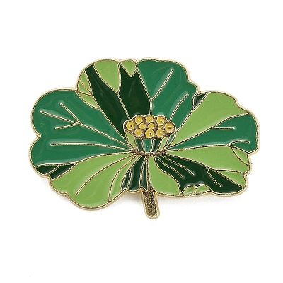 Lotus Leaf Enamel Pins JEWB-I060-01G-01-1