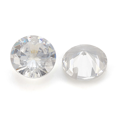 Cubic Zirconia Pointed Back Pendants ZIRC-N037-6mm-01-1