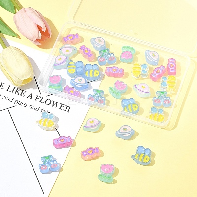32Pcs 8 Style Transparent Acrylic Beads MACR-FS0001-95-1