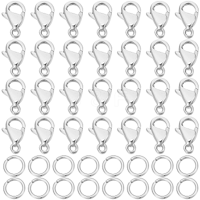 100Pcs 304 Stainless Steel Lobster Claw Clasps DIY-BBC0001-56B-1