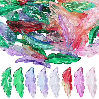 120Pcs 8 Colors Plastic Pendants FIND-SC0020-73-1