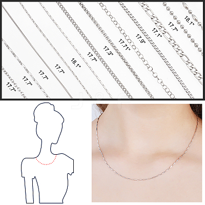 304 Stainless Steel Chain Necklaces STAS-PH0018-41P-1