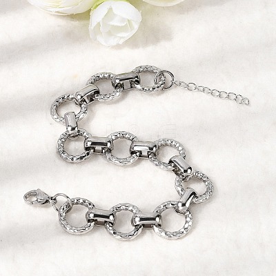 304 Stainless Steel Link Chain Bracelets for Women BJEW-P388-02A-P-1
